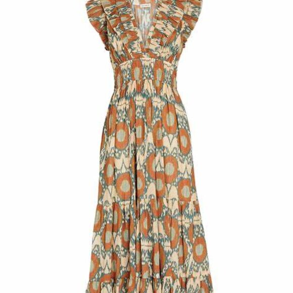 Ulla Johnson "Samara" printed dress nimbus with gold thread details Size 2 - Picture 3 of 10